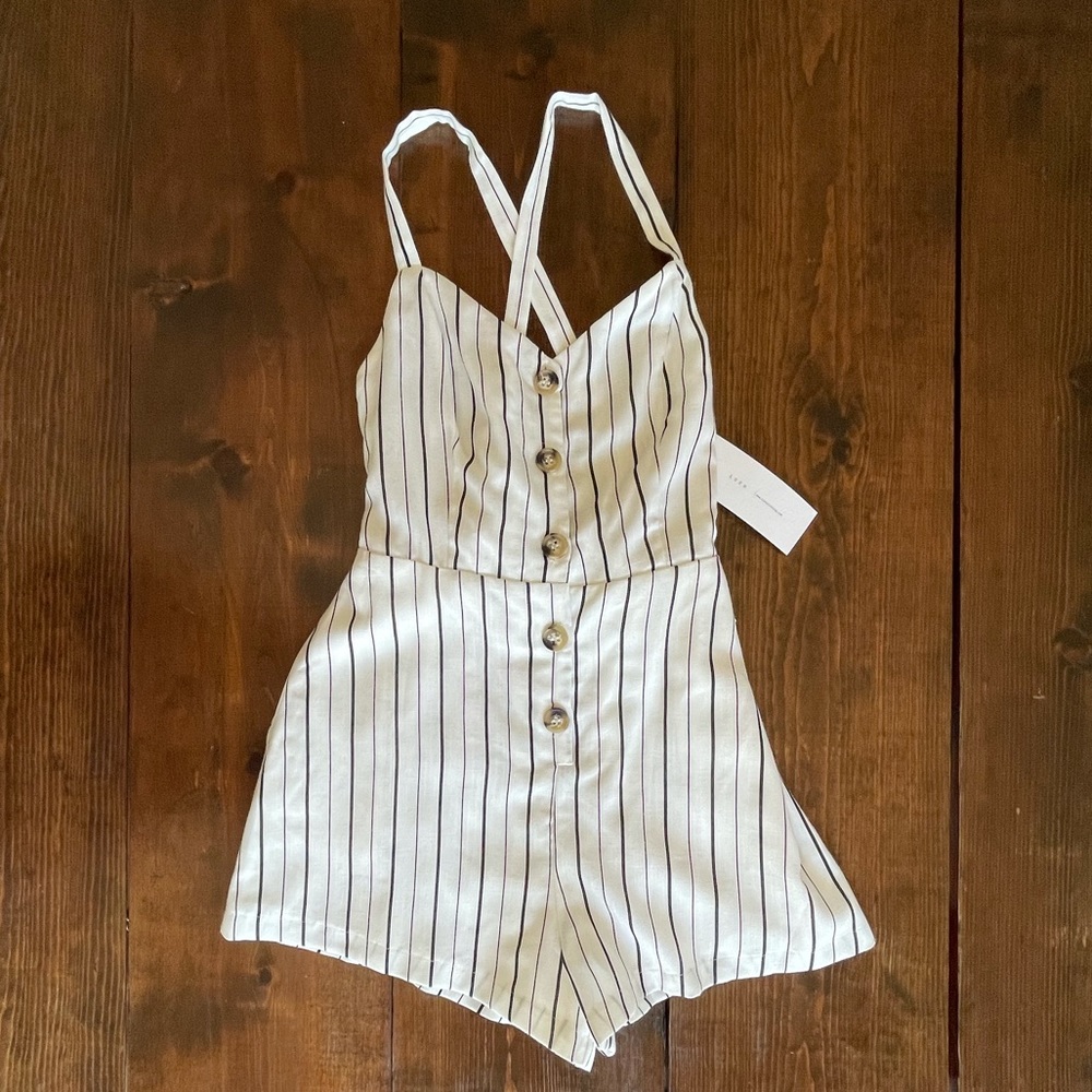 BRAND NEW Lush Black and White Shorts Romper NWT Summer Romper